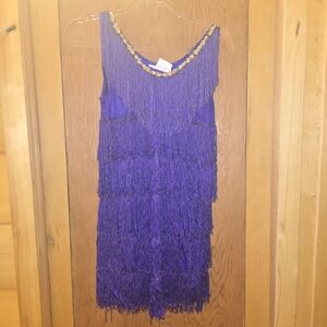Womens Small Purple Flapper Costume Dress